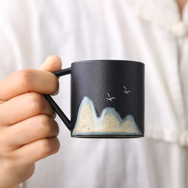 Hand-Painted Ceramic Tea Cups in Gift Box (Set)
