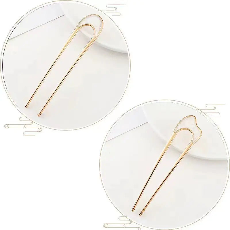 Minimalist Metal Hair Fork with Shell Design