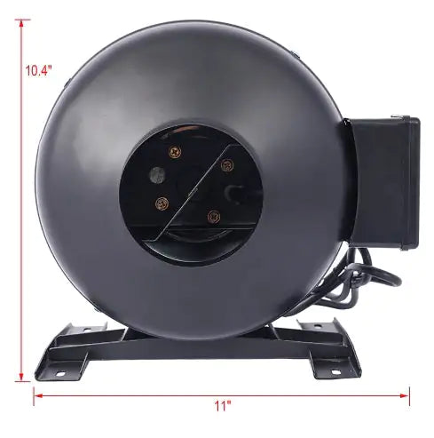 4-Inch 203 CFM Inline Duct Fan Air Circulation Vent Blower For Hydroponics, Basements, And Kitchens