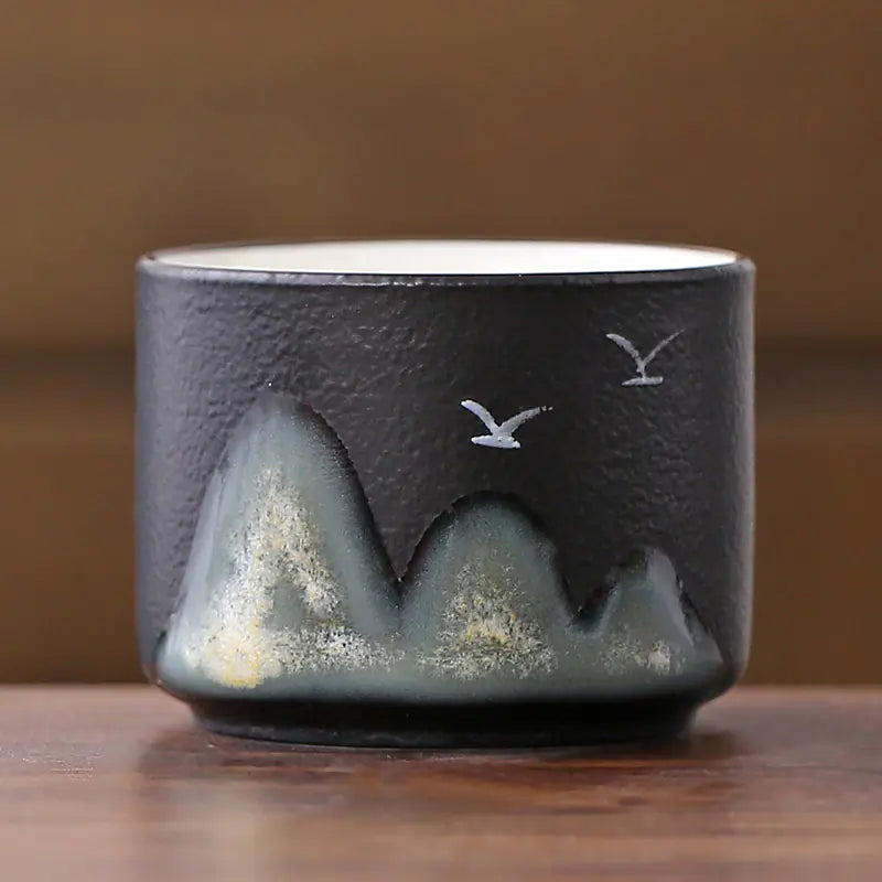 Hand-Painted Ceramic Tea Cups in Gift Box (Set)