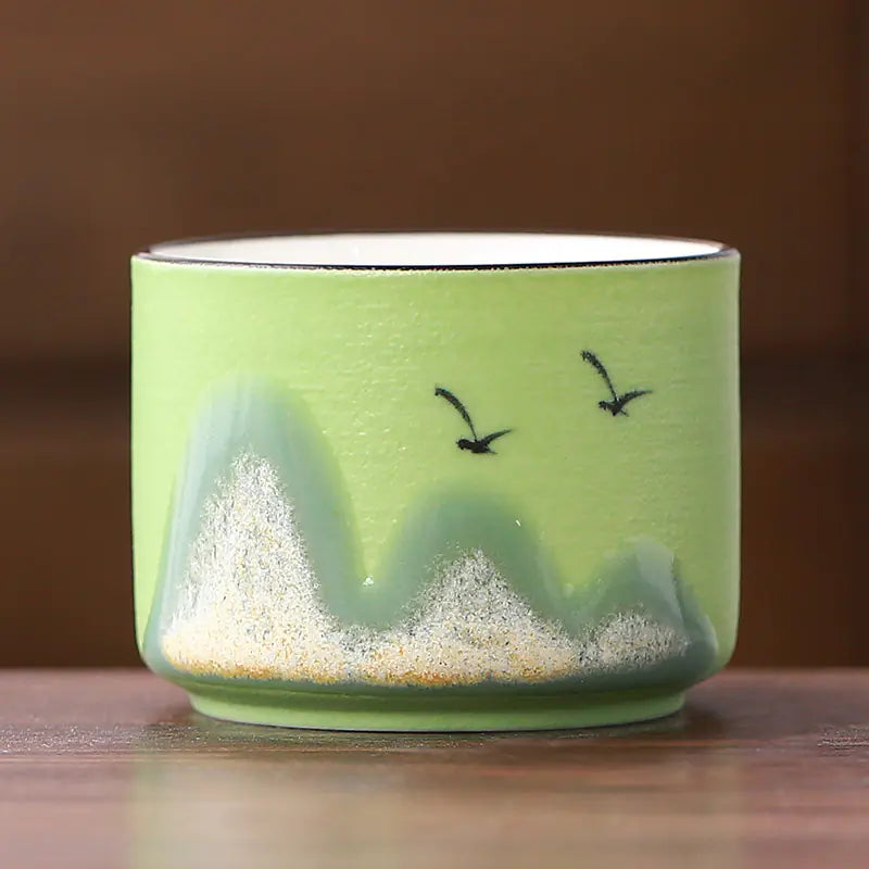 Hand-Painted Ceramic Tea Cups in Gift Box (Set)