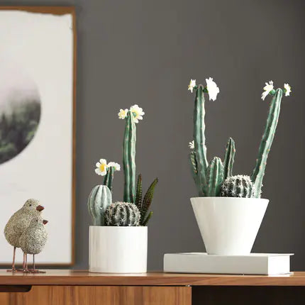 Nordic Faux Plant Cactus Decorative Potted Accent