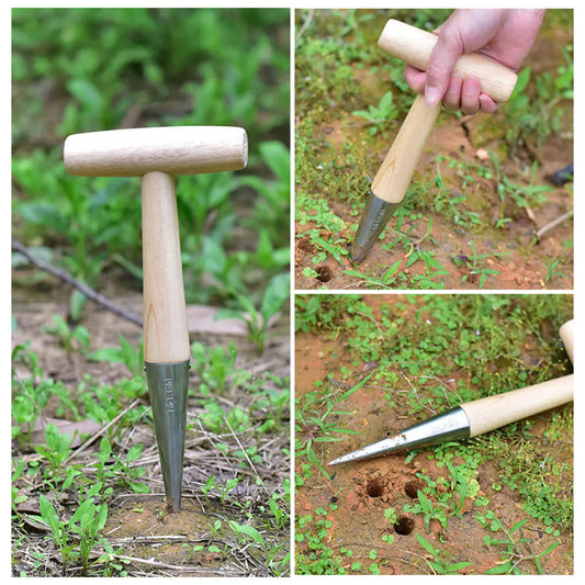 Wooden Gardening Tools for Planting Seeds and Bulbs
