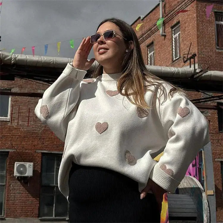 Embroidered Women's Fashion Love Sweater