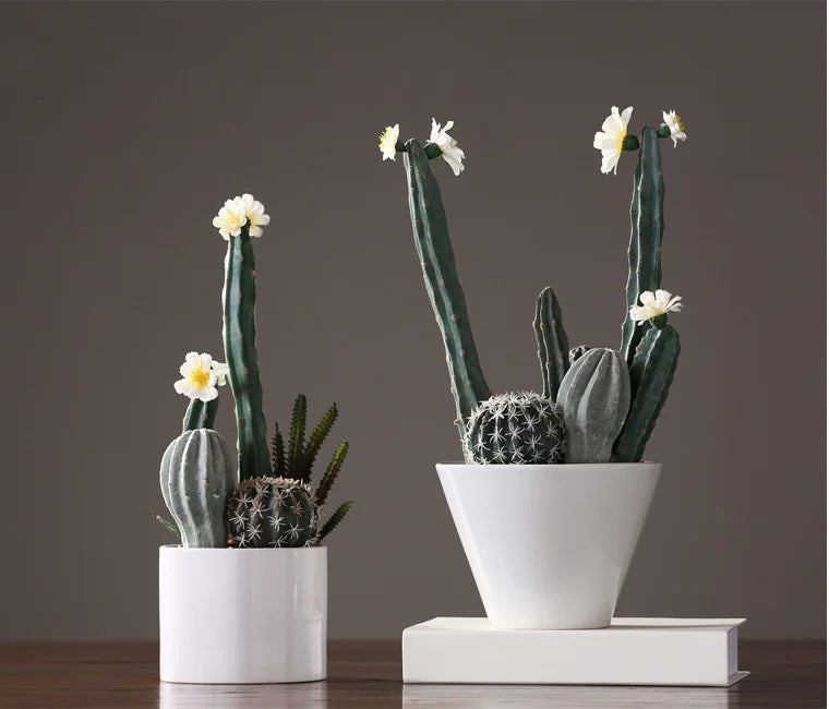 Nordic Faux Plant Cactus Decorative Potted Accent