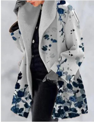 Women's Fashion Woolen Printed Jacket