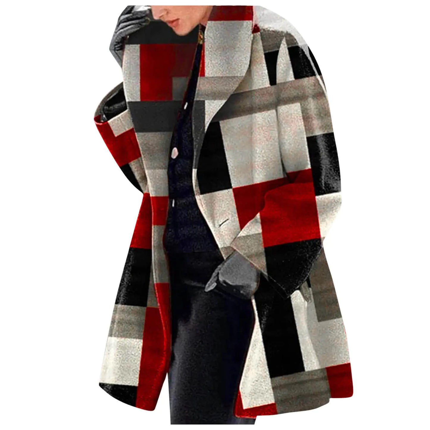 Women's Fashion Woolen Printed Jacket