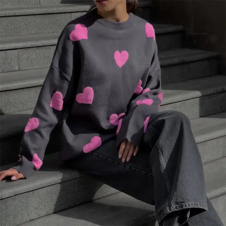Embroidered Women's Fashion Love Sweater