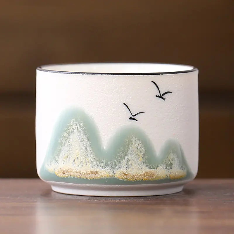 Hand-Painted Ceramic Tea Cups in Gift Box (Set)