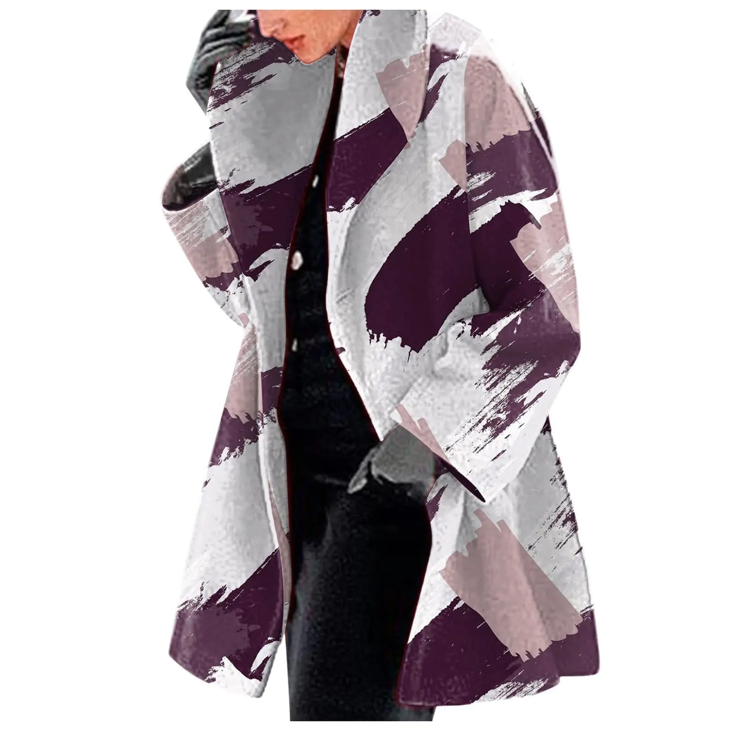 Women's Fashion Woolen Printed Jacket
